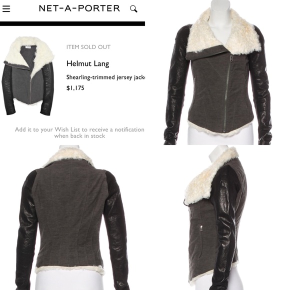 ❌🚫SOLD❌🚫Helmut Lang Shearling-trimmed jacket - Picture 1 of 8